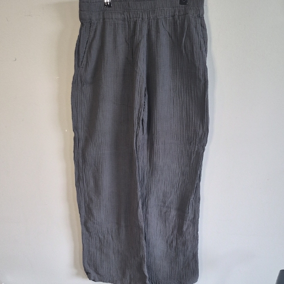 Denver Hayes Pants - Denver Hayes Wide Leg Textured Pants - Charcoal Gray